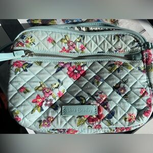 Vera Bradley Quilted Floral Crossbody Bag - Light Blue and Pink floral print